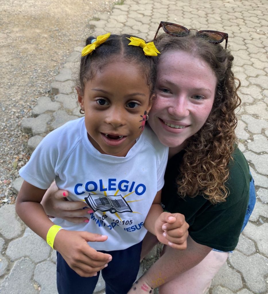 olivia with a student